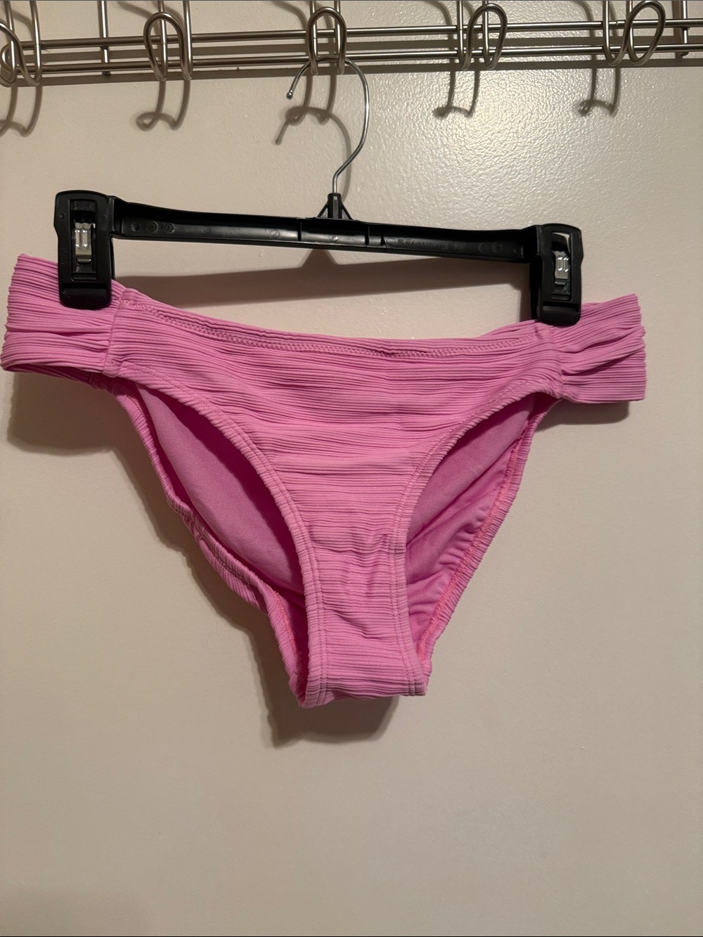 Jessica Simpson Low Rise Ribbed Pink Bikini Bottom - Picture 3 of 6